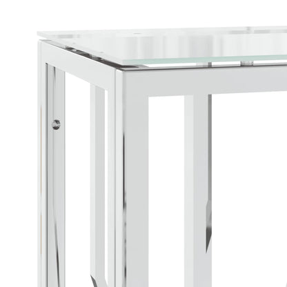 Console table 70x30x70 cm stainless steel and glass