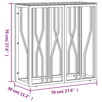 Console table 70x30x70 cm stainless steel and glass