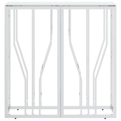 Konsolentisch Silbern 70x30x70 cm Edelstahl und Glas