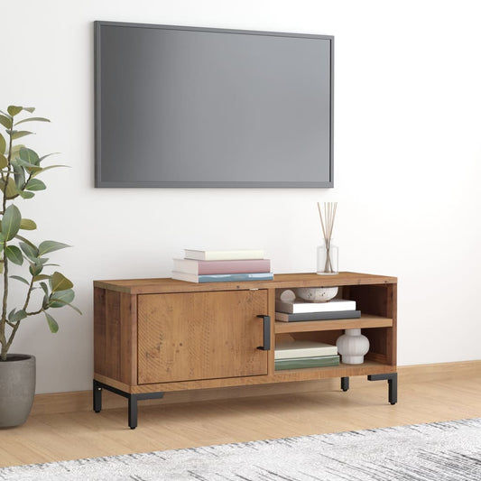 TV-Schrank Braun 90x30x40 cm Massivholz Kiefer