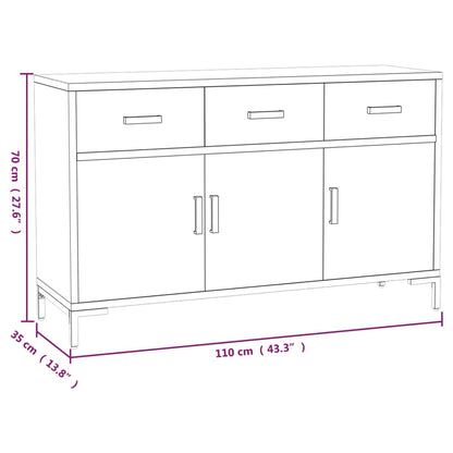 Sideboard Braun 110x35x70 cm Massivholz Kiefer