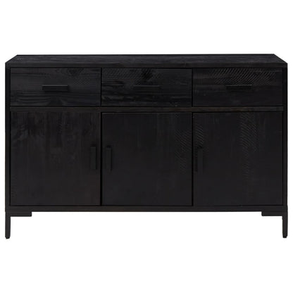 Sideboard Schwarz 110x35x70 cm Massivholz Kiefer