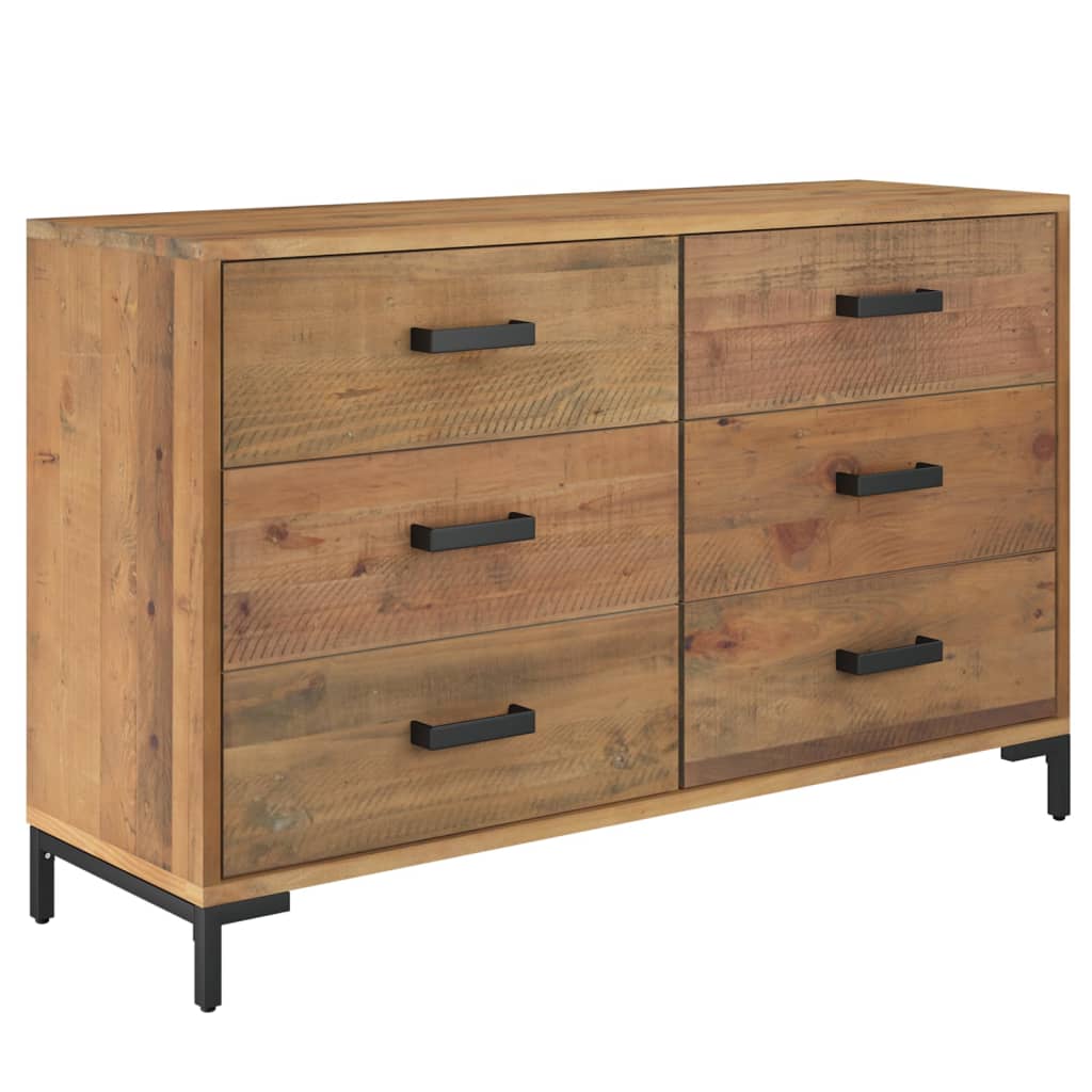 Sideboard Braun 110x35x70 cm Massivholz Kiefer