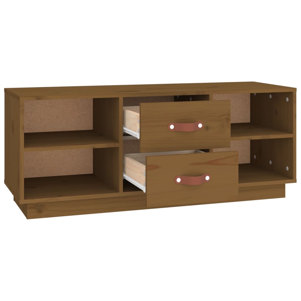 TV-Schrank Honigbraun 100x34x40 cm Massivholz Kiefer