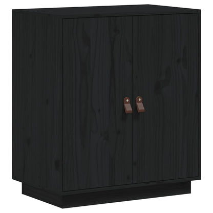 Sideboard Schwarz 65,5x40x75 cm Massivholz Kiefer