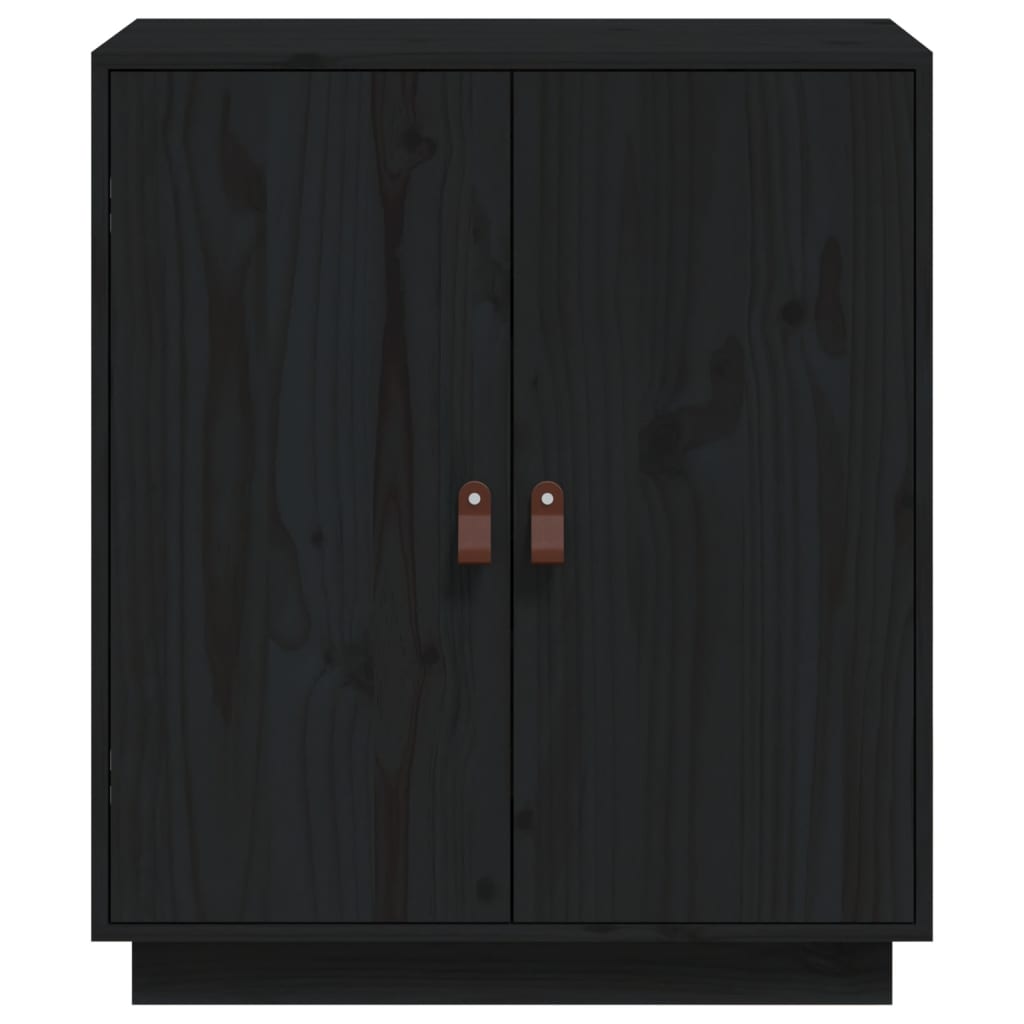 Sideboard Schwarz 65,5x40x75 cm Massivholz Kiefer