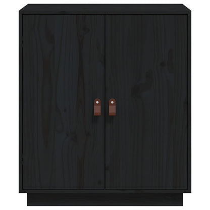 Sideboard Schwarz 65,5x40x75 cm Massivholz Kiefer