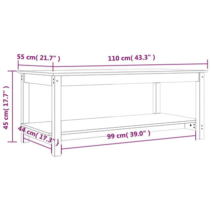 Couchtisch Weiß 110x55x45 cm Massivholz Kiefer