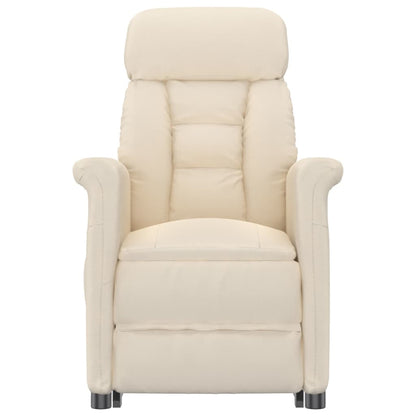 Massagesessel Elektrisch Beige Mikrofaser