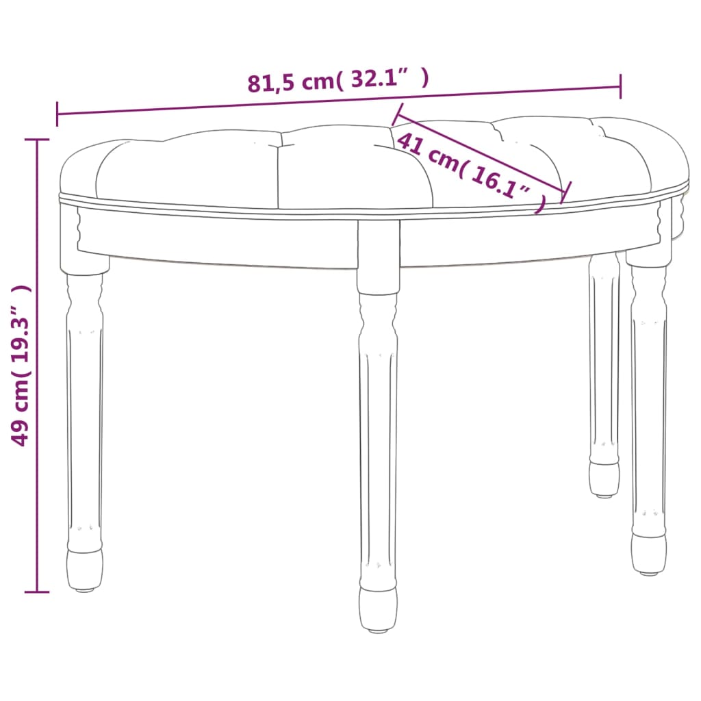 Sitzbank 81,5x41x49 cm Leinen