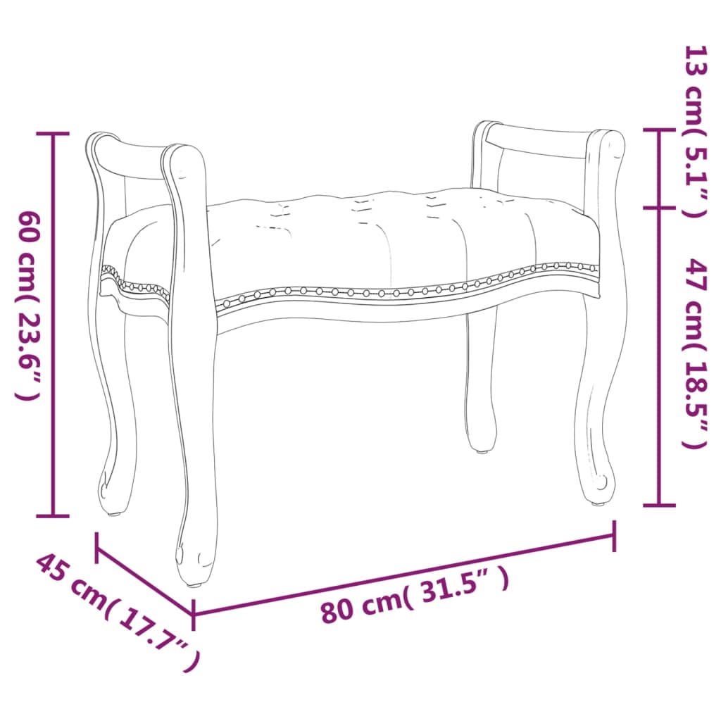 Sitzbank 80x45x60 cm Leinen