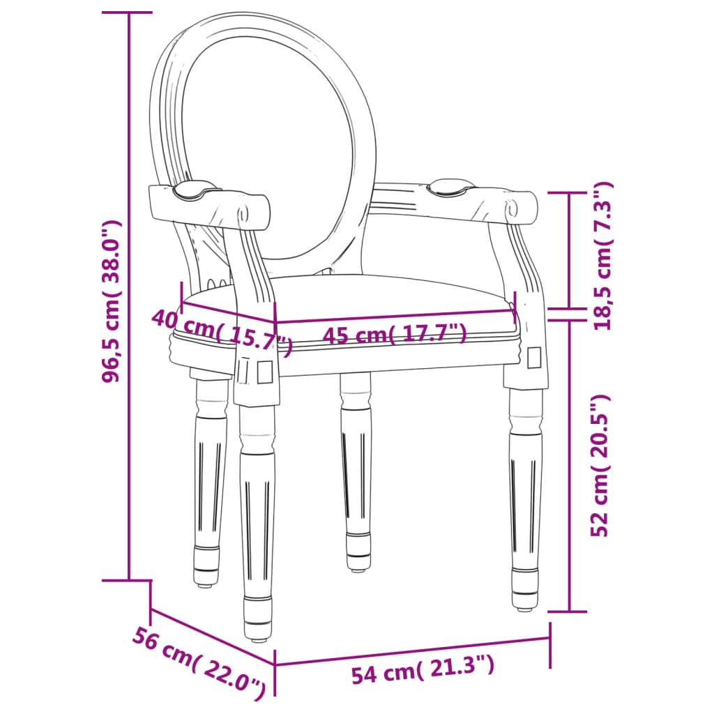 Esszimmerstuhl 54x56x96,5 cm Leinen