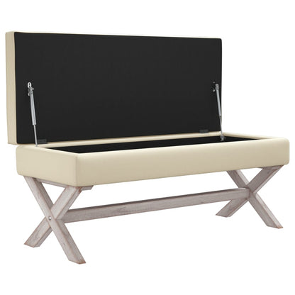 Hocker mit Stauraum 110x45x49 cm Leinen