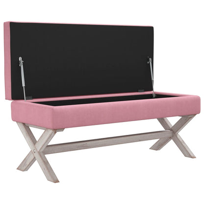 Hocker mit Stauraum Rosa 110x45x49 cm Samt