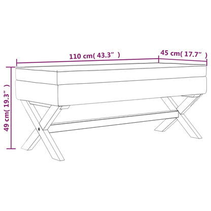 Hocker mit Stauraum Rosa 110x45x49 cm Samt