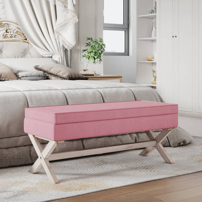 Hocker mit Stauraum Rosa 110x45x49 cm Samt