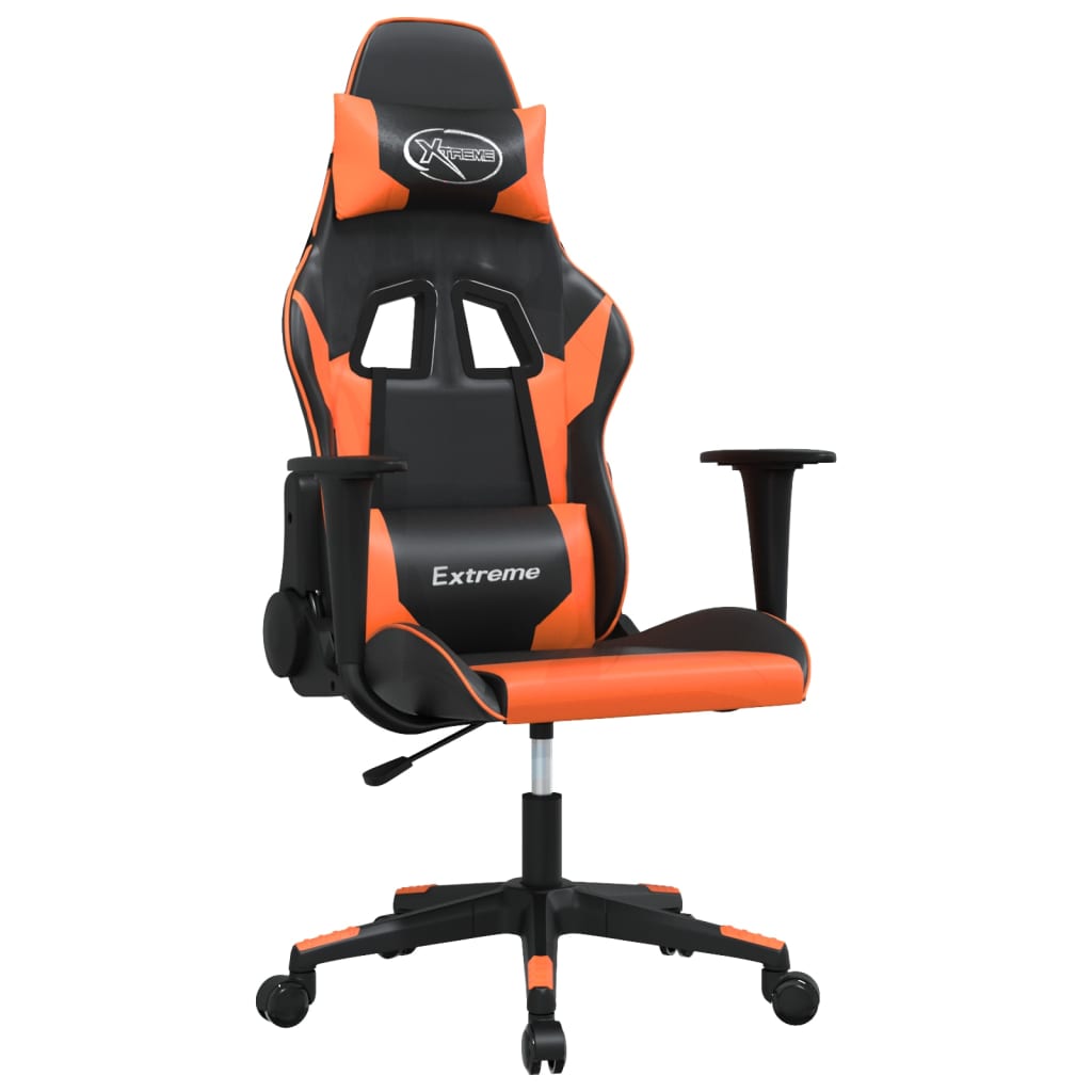 Gaming-Stuhl Schwarz und Orange Kunstleder