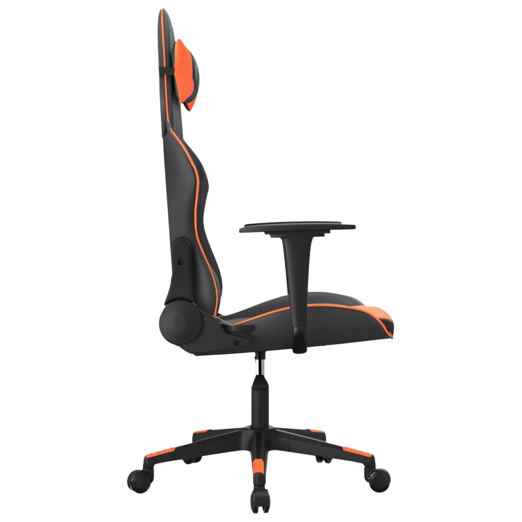 Gaming-Stuhl Schwarz und Orange Kunstleder