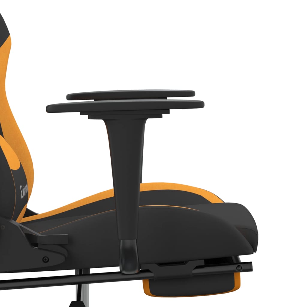 Gaming-Stuhl mit Fußstütze Schwarz und Orange Stoff