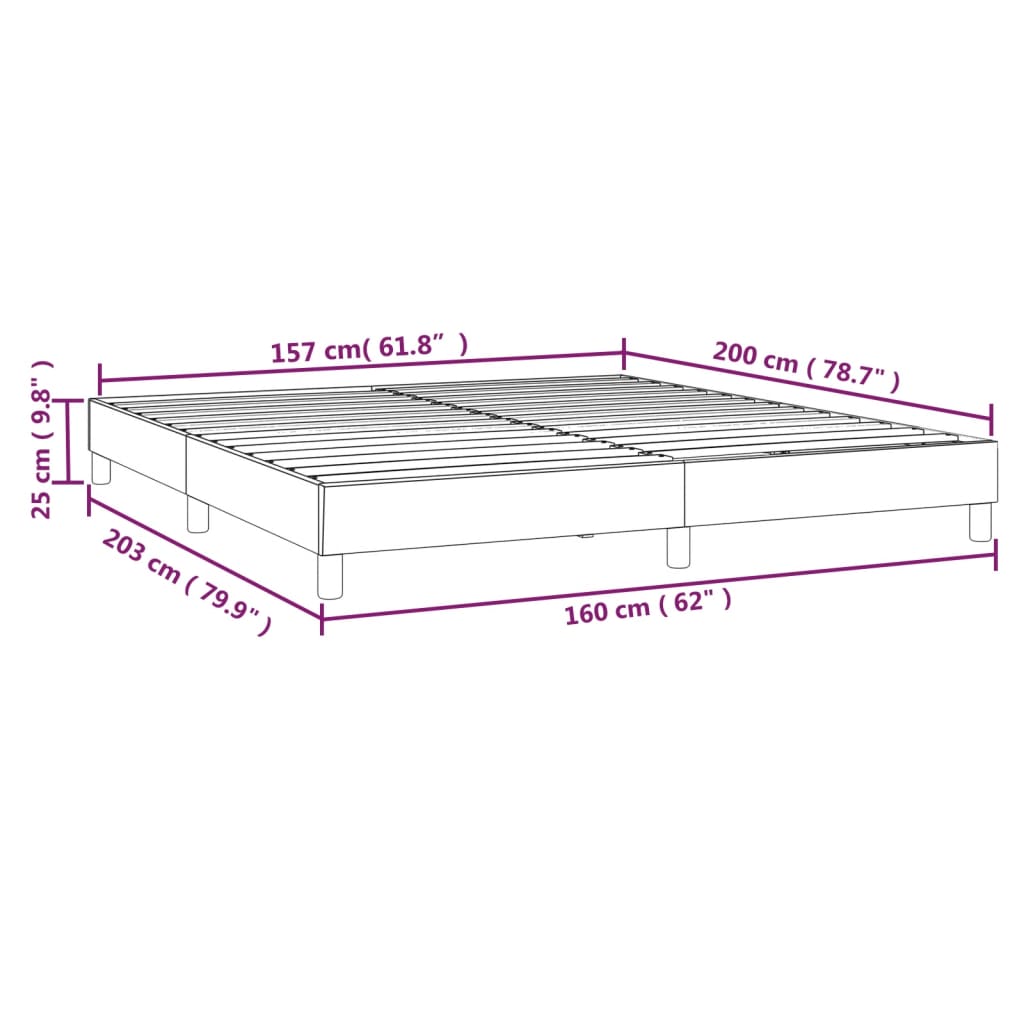 Bettgestell ohne Matratze Blau 160x200 cm Stoff