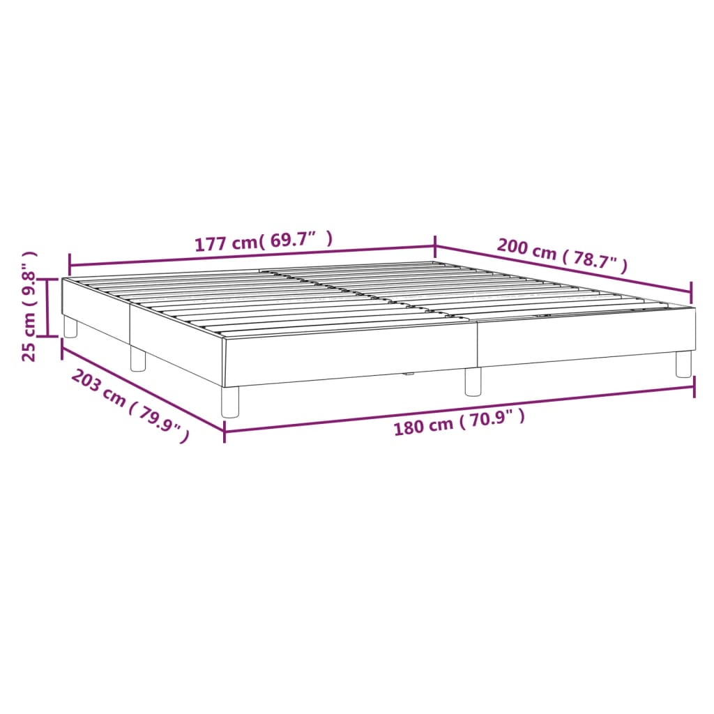 Bettgestell ohne Matratze Dunkelgrau 180x200 cm Stoff