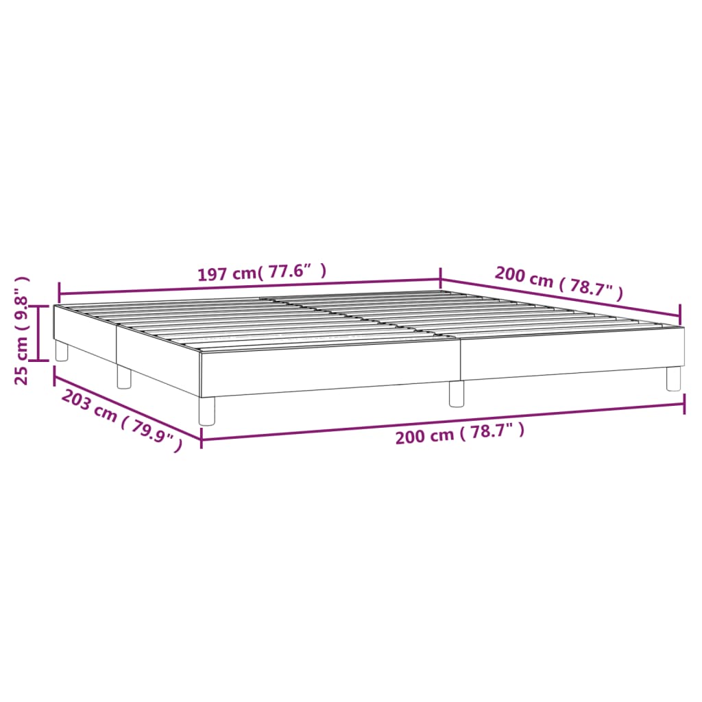 Bettgestell ohne Matratze Dunkelbraun 200x200 cm Stoff