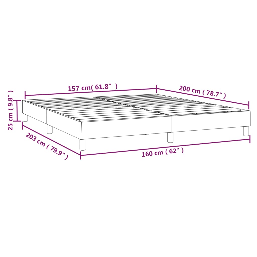 Bettgestell ohne Matratze Dunkelgrau 160x200 cm Stoff