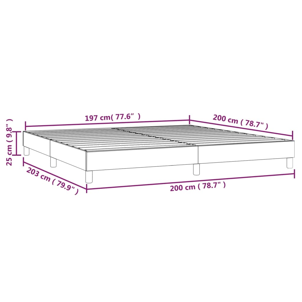 Bettgestell ohne Matratze Dunkelgrau 200x200 cm Stoff