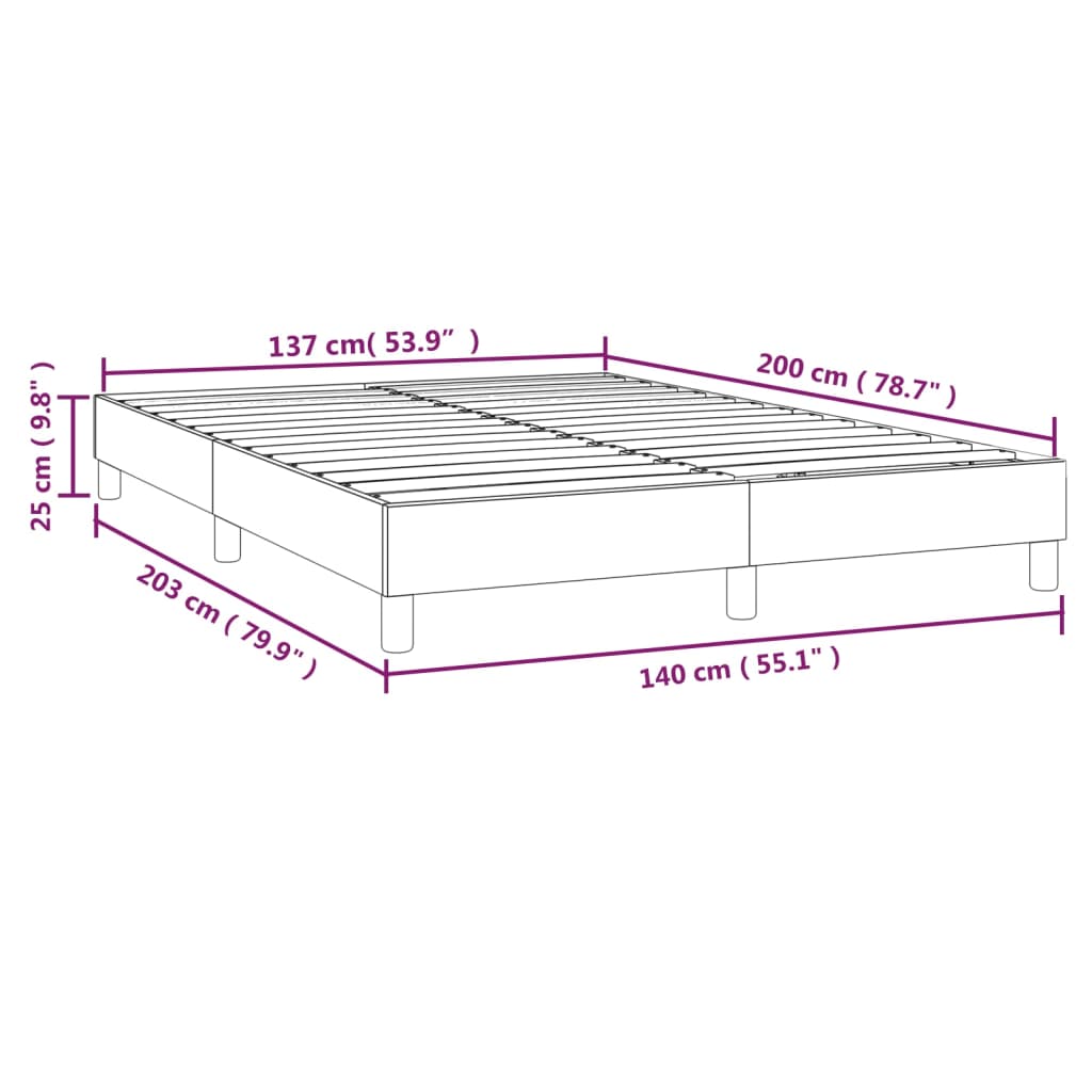 Bettgestell ohne Matratze Hellgrau 140x200 cm Samt