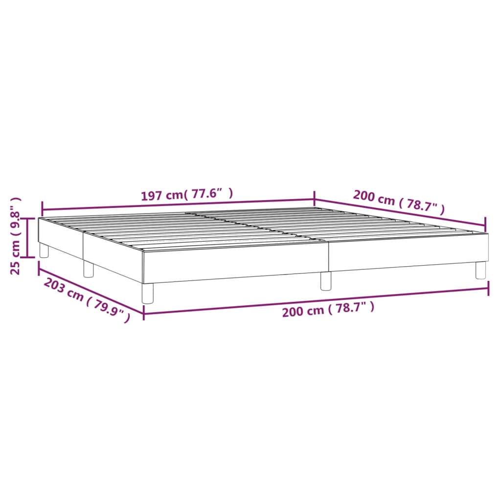 Bettgestell ohne Matratze Taupe 200x200 cm Stoff