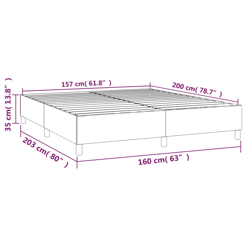 Bettgestell ohne Matratze Dunkelbraun 160x200 cm Stoff