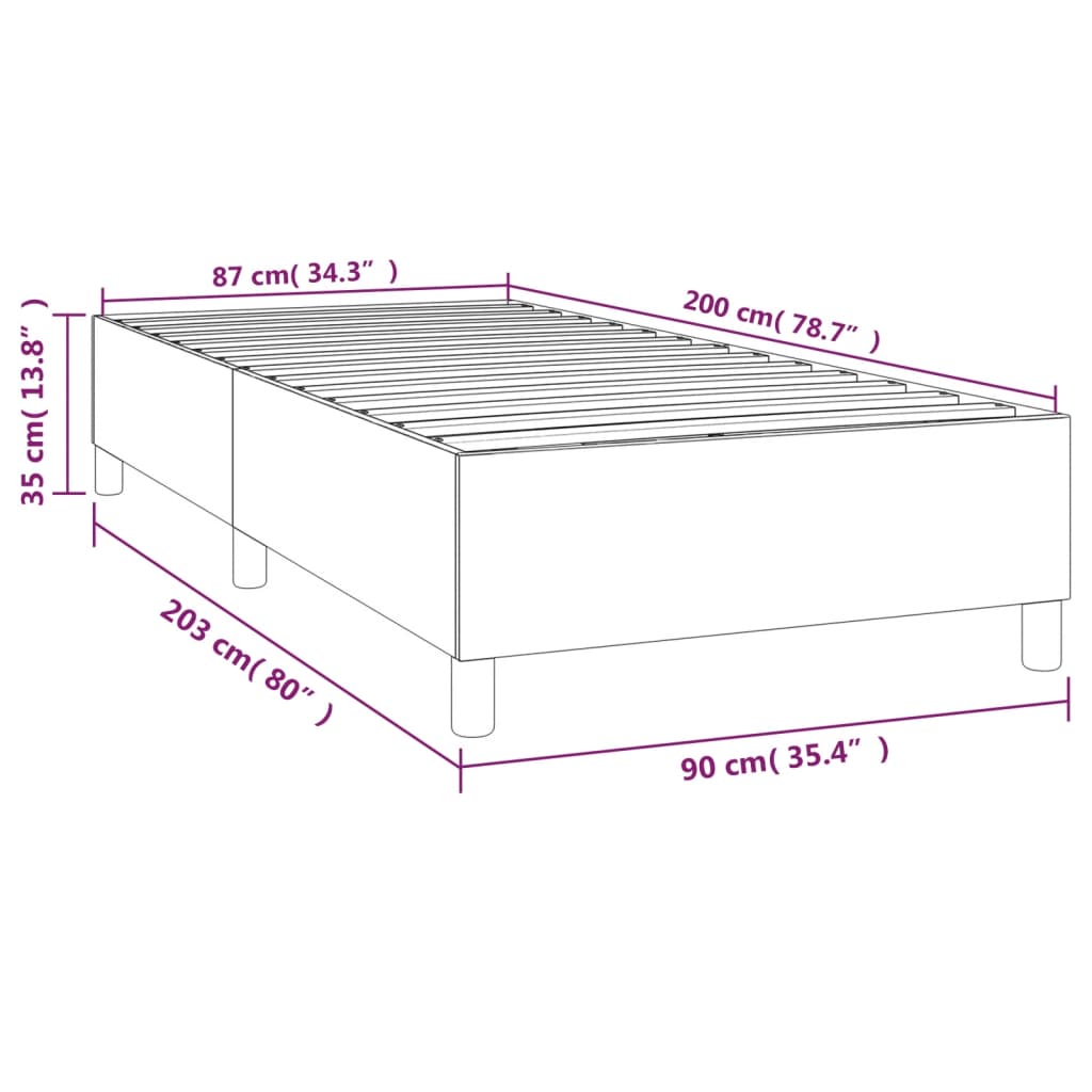 Bettgestell Cappuccino-Braun 90x200 cm Kunstleder