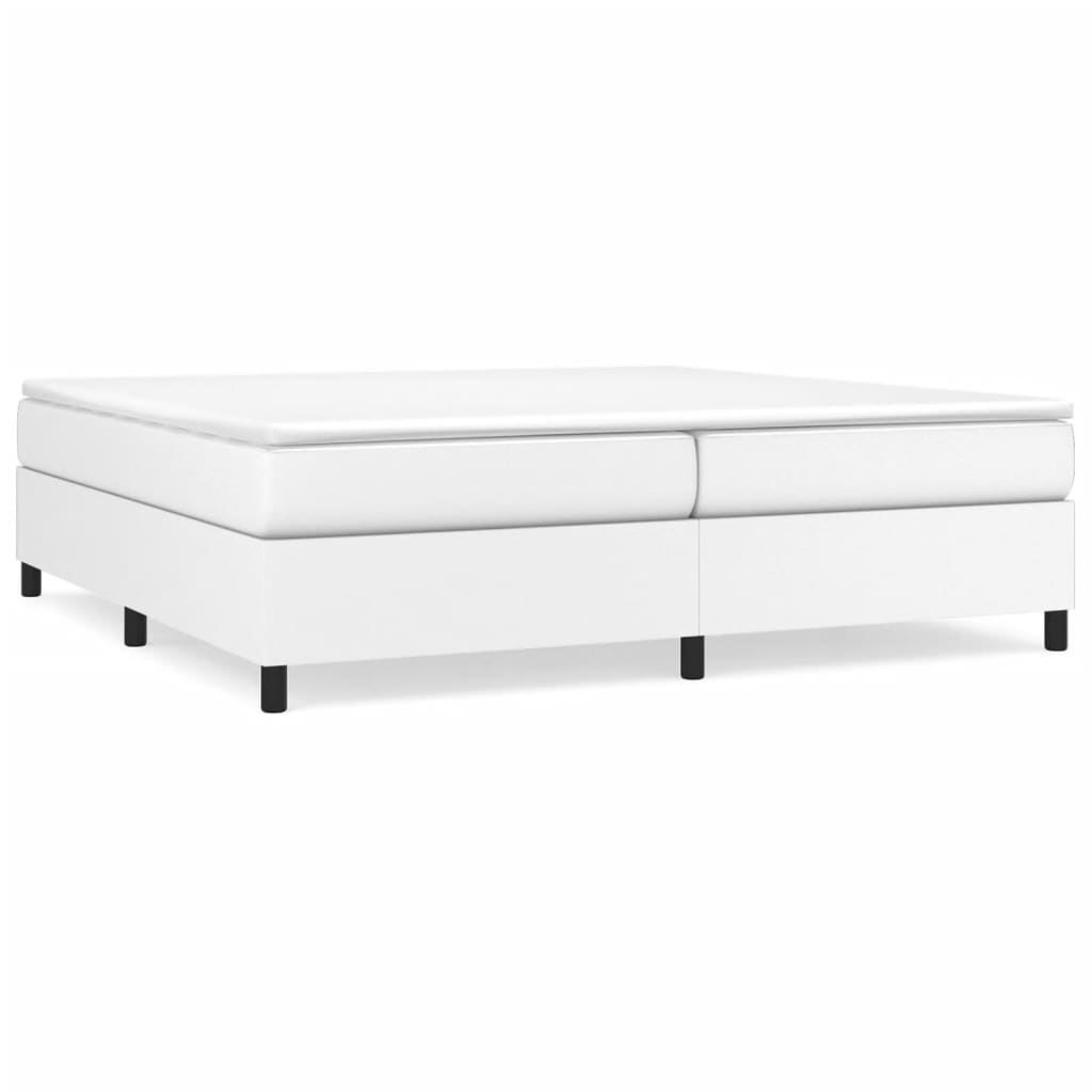 Bed frame white 200x200 cm artificial leather