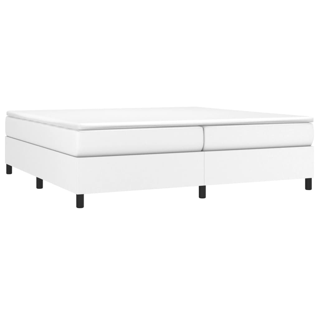 Bed frame white 200x200 cm artificial leather