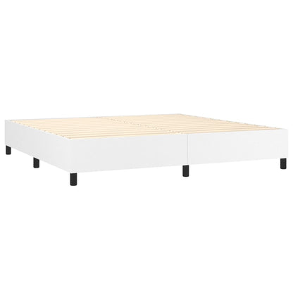 Bed frame white 200x200 cm artificial leather