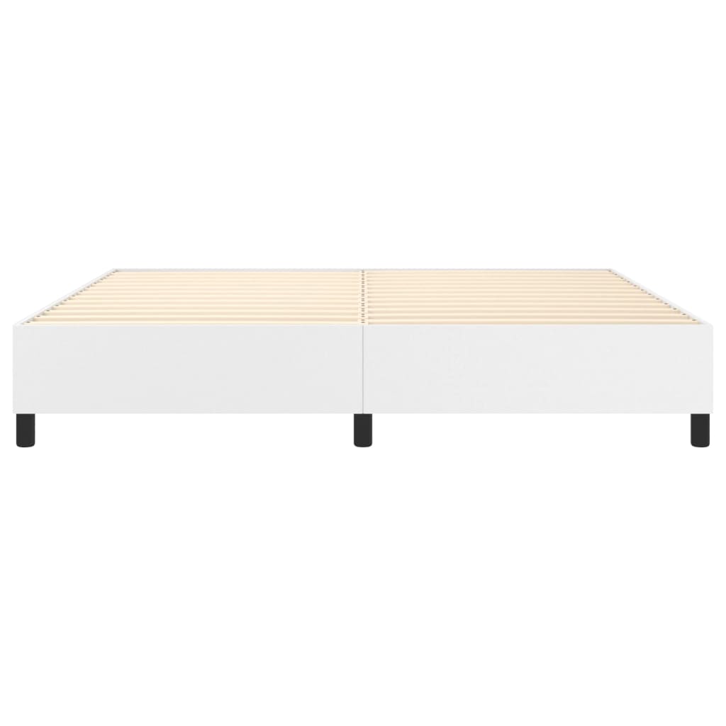 Bed frame white 200x200 cm artificial leather