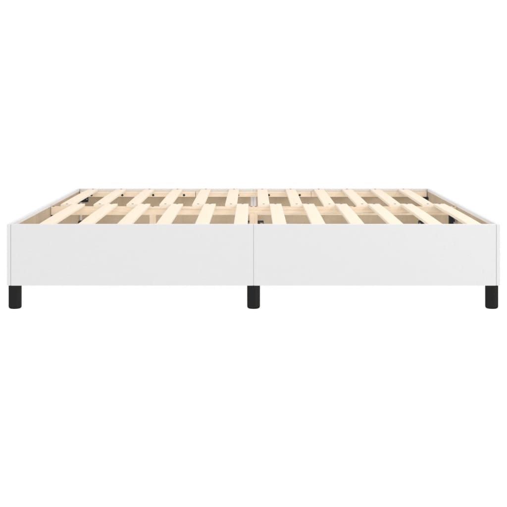 Bed frame white 200x200 cm artificial leather