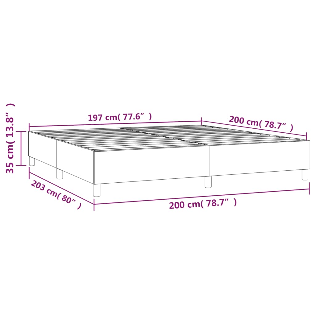 Bed frame white 200x200 cm artificial leather