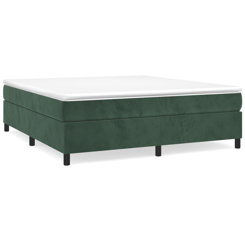 Box spring bed dark green 160x200 cm velvet