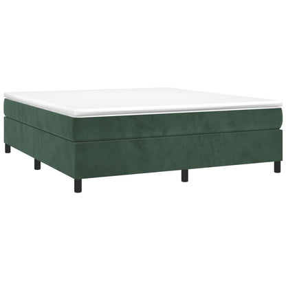 Box spring bed dark green 160x200 cm velvet