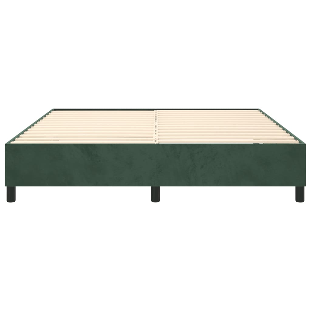 Box spring bed dark green 160x200 cm velvet