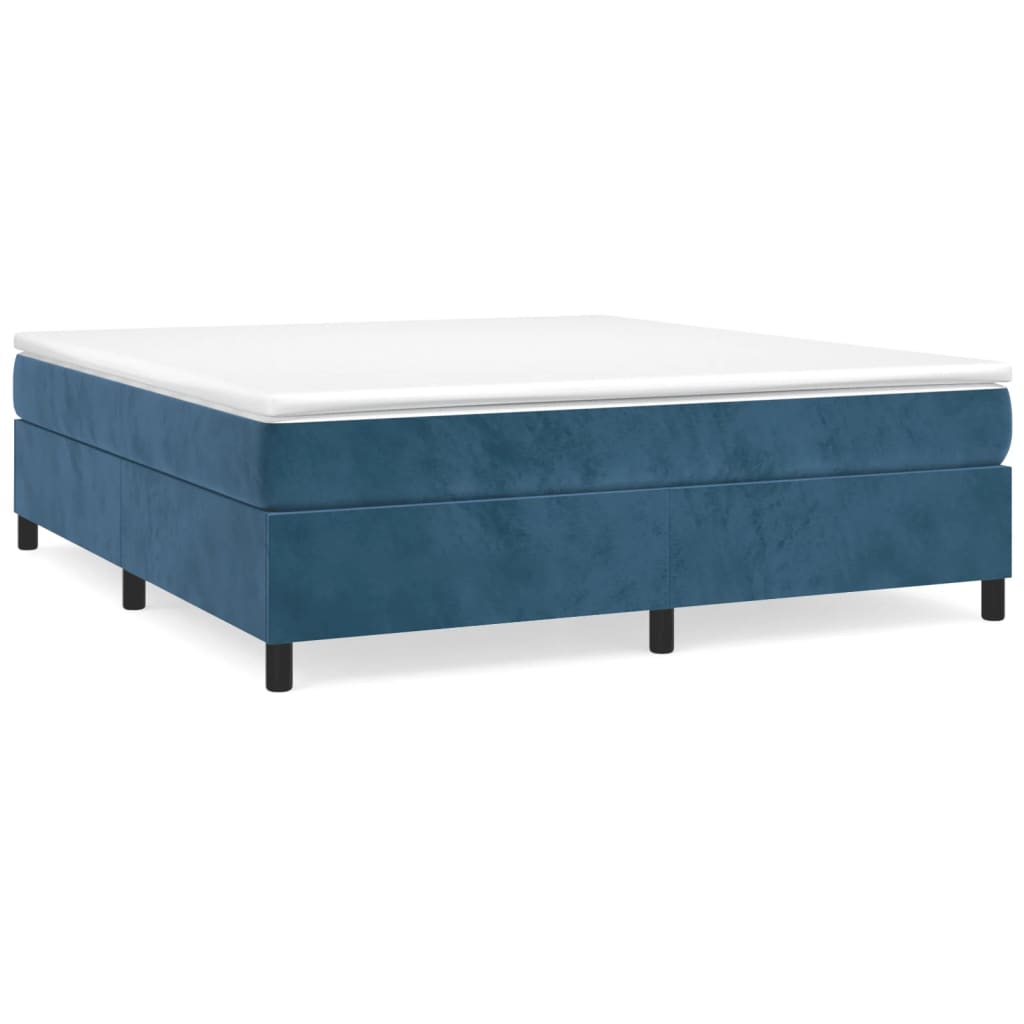 Bed frame dark blue 160x200 cm velvet