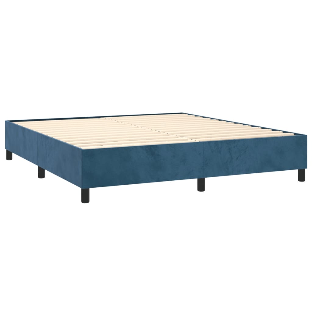 Bed frame dark blue 160x200 cm velvet