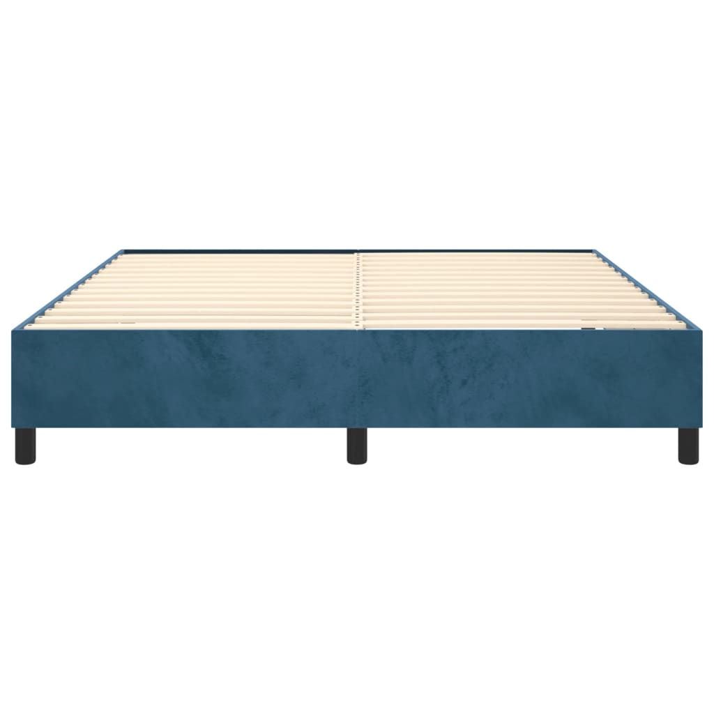 Bed frame dark blue 160x200 cm velvet