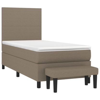 Boxspringbett mit Matratze Taupe 90x200 cm Stoff