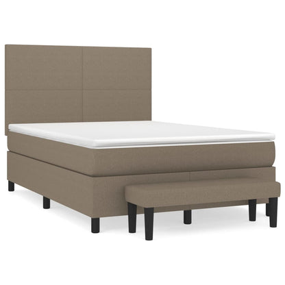 Boxspringbett mit Matratze Taupe 140x200 cm Stoff