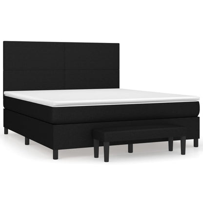 Boxspringbett mit Matratze Schwarz 180x200 cm Stoff