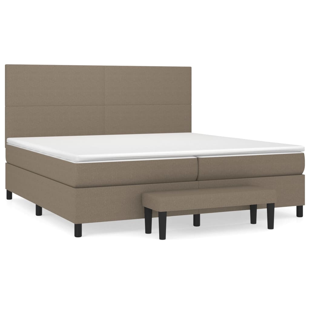 Boxspringbett mit Matratze Taupe 200x200 cm Stoff