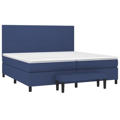 Boxspringbett mit Matratze Blau 200x200 cm Stoff