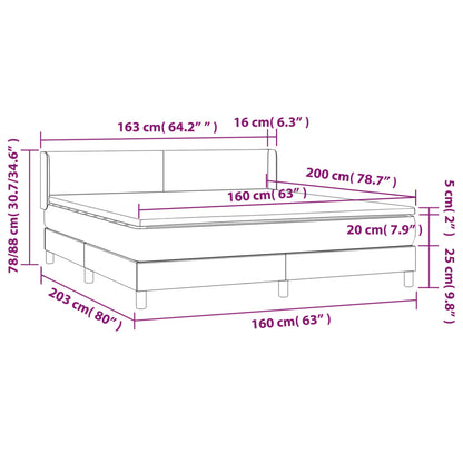 Box spring bed with mattress white 160x200 cm artificial leather